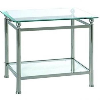 Haku Möbel mesa de acero 85769 Side / acero inoxidable óptica de vidrio de 45 x 60 x 52 cm