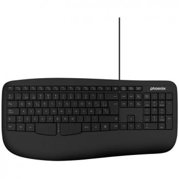 Teclado K101 Ergonómico Con Cable USB Negro