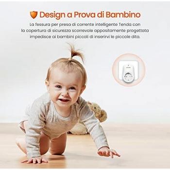 Tenda SP3 Enchufe WiFi Inteligente Para Controlar sus Dispositivos desde Cualquier Lugar, Funciona con Amazon Alexa y Google Home, Color Blanco
