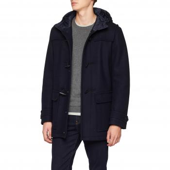 Tommy Hilfiger Wool Jersey Duffle, Abrigo para Hombre, Azul