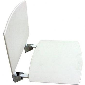 Nofer 15042.Fix.NBA Asiento de Ducha AU Pared Plegable con Respaldo fijación Plata 0,45 x 0,42 x 0,42 cm