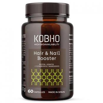 KOBHO BIOTINA + QUERATINA 60C | Suplemento de Biotina y Queratina con Ácido Hialurónico, Zinc, Selenio y Vitamina B12 | Eficacia Máxima