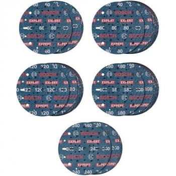 Set de 55 discos de lija para láminas Bosch EXPERT O780, 150 mm (Granos 60/80/120/180/240, para madera dura y pintura)