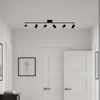 Plafón Correct 6 luces GU10 negro mate - By Rydéns