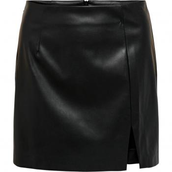Only Onllina Women's Faux Leather Mini Skirt - Black - XS