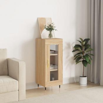 Aparador de madera contrachapada color roble Sonoma 34,5x34x90 cm Mueble de Almacenaje para salón, Buffet, Armario Auxiliar, Armario de Almacenamiento
