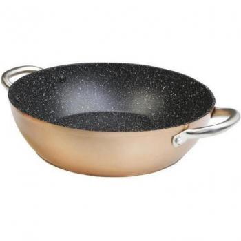 WECOOK! Ecochef Cazuela Baja 24cm, Inducción, Aluminio Forjado, Recubrimiento Antiadherente sin PFOA Efecto Piedra, Espesor 2.8 mm