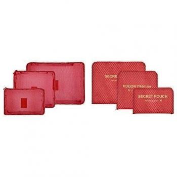 6pcs / set ropa impermeable cubo organizador de viaje bolsas de almacenamiento de embalaje bolsa de equipaje