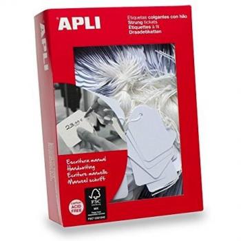 APLI 396 - Pack de 400 etiquetas colgantes, 50 x 70 mm, color blanco