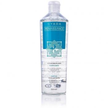 Gyada Cosmetics RENAISSANCE Agua Micelar Purificante 500 ml, agua micelar purificante, formulación suave, ideal para pieles sensibles, elimina maquillaje e impurezas, sin alcohol ni parabenos