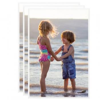 Marcos de Foto Collage de Pared/Mesa MDF 3 Uds 21x29,7cm en Color Blanco, Dorado y Negro