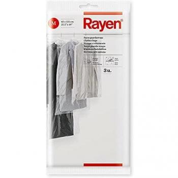 Rayen Saco guardarropa | Funda Armario | Protege Protectores de Ropa Antipolvo | Pack de 3 | Talla M | 65 x 125 cm 3 Bolsas para Guardar, Polietileno, 3