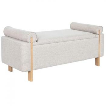 Banqueta Home ESPRIT Beige Dorado de Pino 120 x 45 x 50 cm