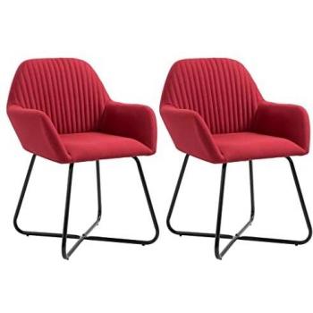 Wine Red Fabric Dining Chairs Set of 2