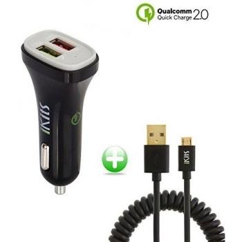 [Certificado por Qualcomm] ikits carga rápida qc2.0 30 W Dual 2 puertos USB cargador de coche rápido cargador usb