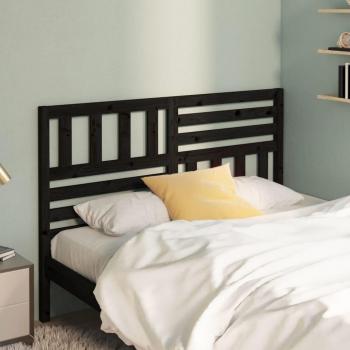 Cabecero para cama de madera maciza de pino negro 126x4x100 cm