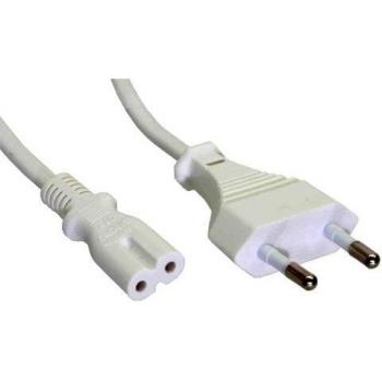 Cable de alimentación InLine® Euro 8 C7, macho a hembra, blanco, 1,5 m