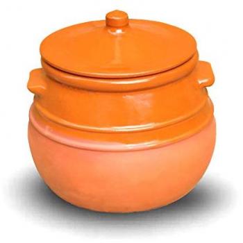 Puchero de Barro Tradicional - Cazuela Rústica para Cocinar, Varios Tamaños, Apta para Vitrocerámica, Gas, Horno y Microondas