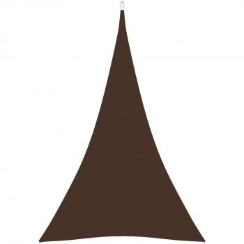 vidaXL Toldo de vela triangular de tela oxford marrón 4x5x5 m