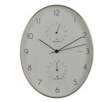 Reloj de pared circular con termómetro e higrómetro Ø35x4,5 cm