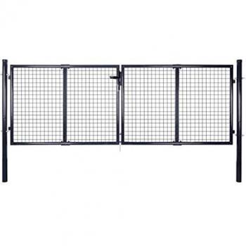 vidaXL Puerta de Malla de Jardín Acero Galvanizado 289x75cm Gris Verja Terraza