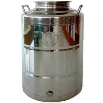 Contenedor de Aceite de Acero Inoxidable Saldado 50 L con Boca Ancha