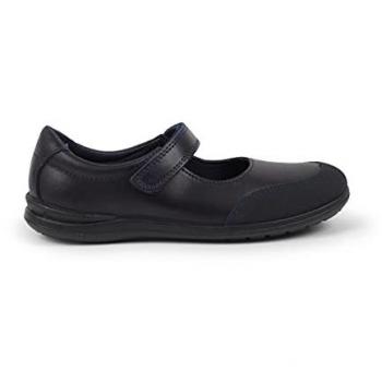 Merceditas de Niña Pisamonas con Puntera Reforzada y Piel Lavable - Talla 34 Azul Marino
