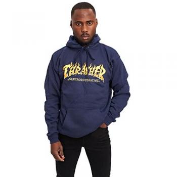 Sudadera con Capucha Thrasher Fire Logo Navy