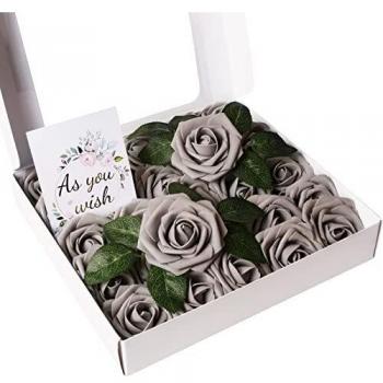 ASYOUWISH Flores Artificiales, 25 Piezas, Rosas de Imitación de Espuma de Poliestireno con Tallos, Adecuadas para Decoración del Hogar, Ramo de Boda, o Decoración de Jardín al Aire Libre, etc.