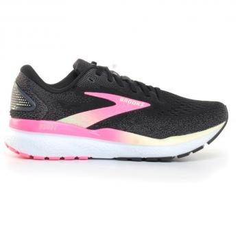 Brooks Ghost 16 - Zapatillas de running para mujer, color negro con detalles en fucsia, talla 40