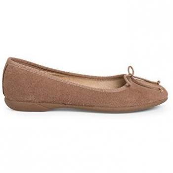 Bailarinas de niña de piel con lazo fino - Pisamonas, Manoletina Serraje Talla 26 Color Marrón Claro