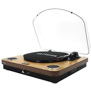 AIWA GBTUR-120WDMKII: Tocadiscos de Madera, Bluetooth, 3 velocidades, radio FM, SD y USB