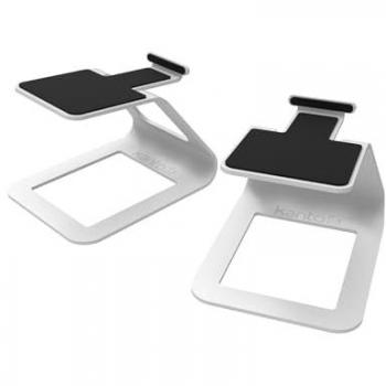 Kanto SE2 Small White Elevated Desktop Speaker Stands - Supports Compact Monitors & Speakers, 3.8 Tall, 7.1 lbs Capacity