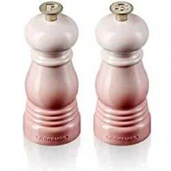 LE CREUSET Classic Set de molinillos para sal y pimienta, Tamaño mini, Plástico ABS resistente a grietas, Anticorrosión, 11 cm, Rosa Shell Pink,44900117770000