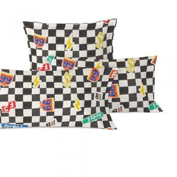 Funda de Almohada Multicolor Racer 60x60 cm, 100% Algodón, Calidad 150