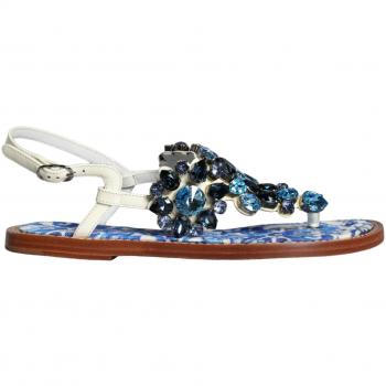 Dolce & Gabbana Multicolor Crystal Flats Sandals Shoes - EU36/US5.5