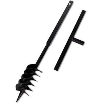 vidaXL Ground Drill with Handle - 120 mm Double Spiral Steel Black