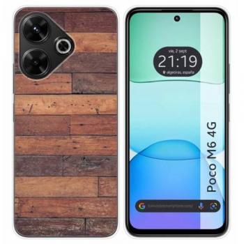 Funda Silicona para Xiaomi Poco M6 4G diseño Madera 03 Dibujos