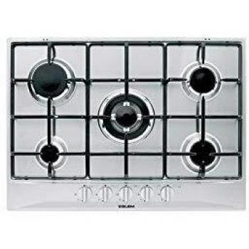 Placa de Cocina Glem Gas P5GFXV 70 cm Acero Inoxidable 5 Fuegos Empotrada