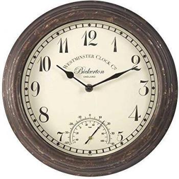Smart Garden Products 5060000 Reloj Bickerton Wall Clock 12, Blanco, 30.5x30.5x5 cm