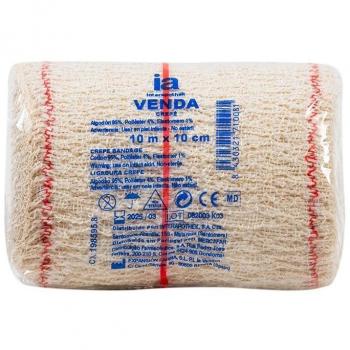 Interapothek Venda Crepé de 10cm x 10m para Tratamiento de Lesiones Musculares y Articulares
