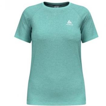 Camiseta de Running Odlo Essential Seamless Crew Neck para Mujeres - Turquesa