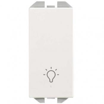 Simon 270 Pulsador con grabado luz 10A y módulo estrecho blanco