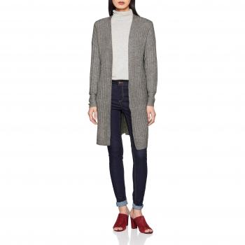 PIECES Pcsanni LS Wool Knit Cardigan Noos, Chaqueta Punto para Mujer, Gris Light Grey Melange, 40
