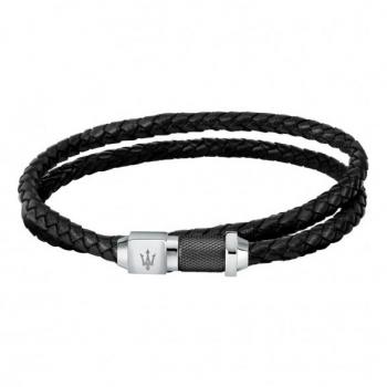 Pulsera Hombre Maserati JM223AVE18 Plata, acero inoxidable, diseño elegante, cierre de seguridad, logotipo Maserati grabado