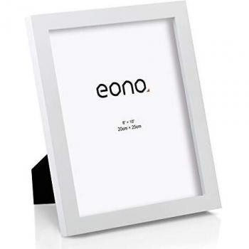 Eono by Amazon - Marco de Fotos de Madera Maciza y Cristal de Alta Definición para Pared o Sobremesa 20x25 cm Blanco
