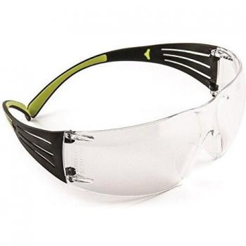 3M SecureFit 400 - Gafas de seguridad, antirrayas / antivaho, lente transparente +1.5, SF415AS / AF, color negro / verde