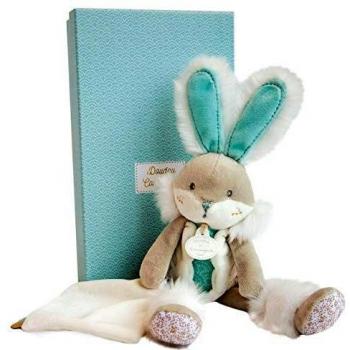 Doudou et Compagnie DC3487 - Conejo de peluche con manta, color turquesa