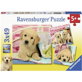 Puzzle Ravensburger 3 en 1 de Cachorros Adorables - 3 Puzzles de 49 Piezas cada uno, Ideal para Niños a partir de 5 Años