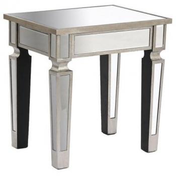 Mesa auxiliar Home ESPRIT Plateado Espejo Madera MDF 43,5 x 33 x 45,5 cm